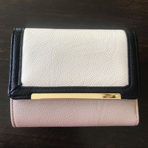 Neutral Wallet with Gold Accents